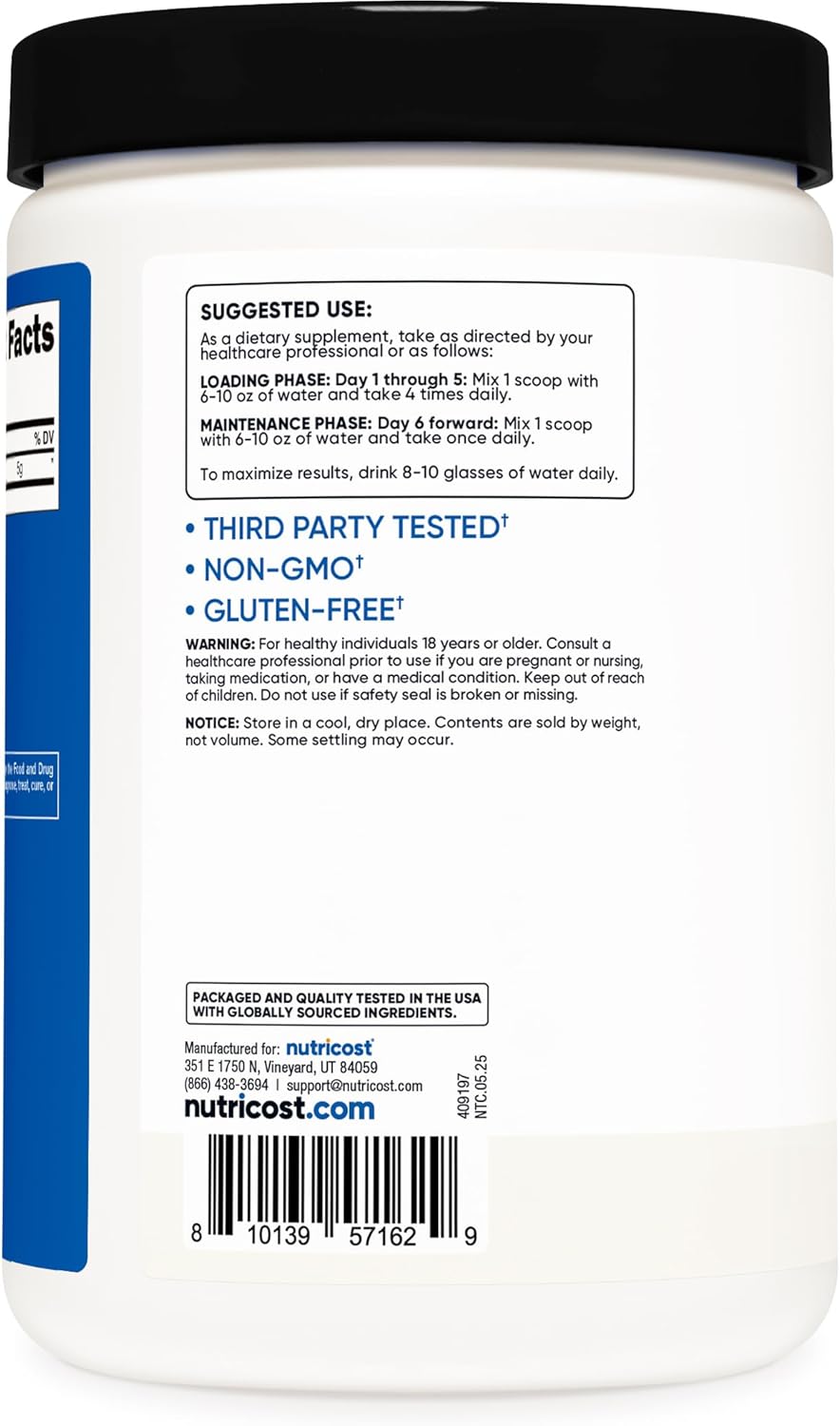 Nutricost Nutricost Creatine Monohydrate Powder – Micronized Unflavored Creatine Supplement, 5000mg (5g) Per Serving, 100 Servings for Strength, Performance & Recovery, 500g (17.9 oz)