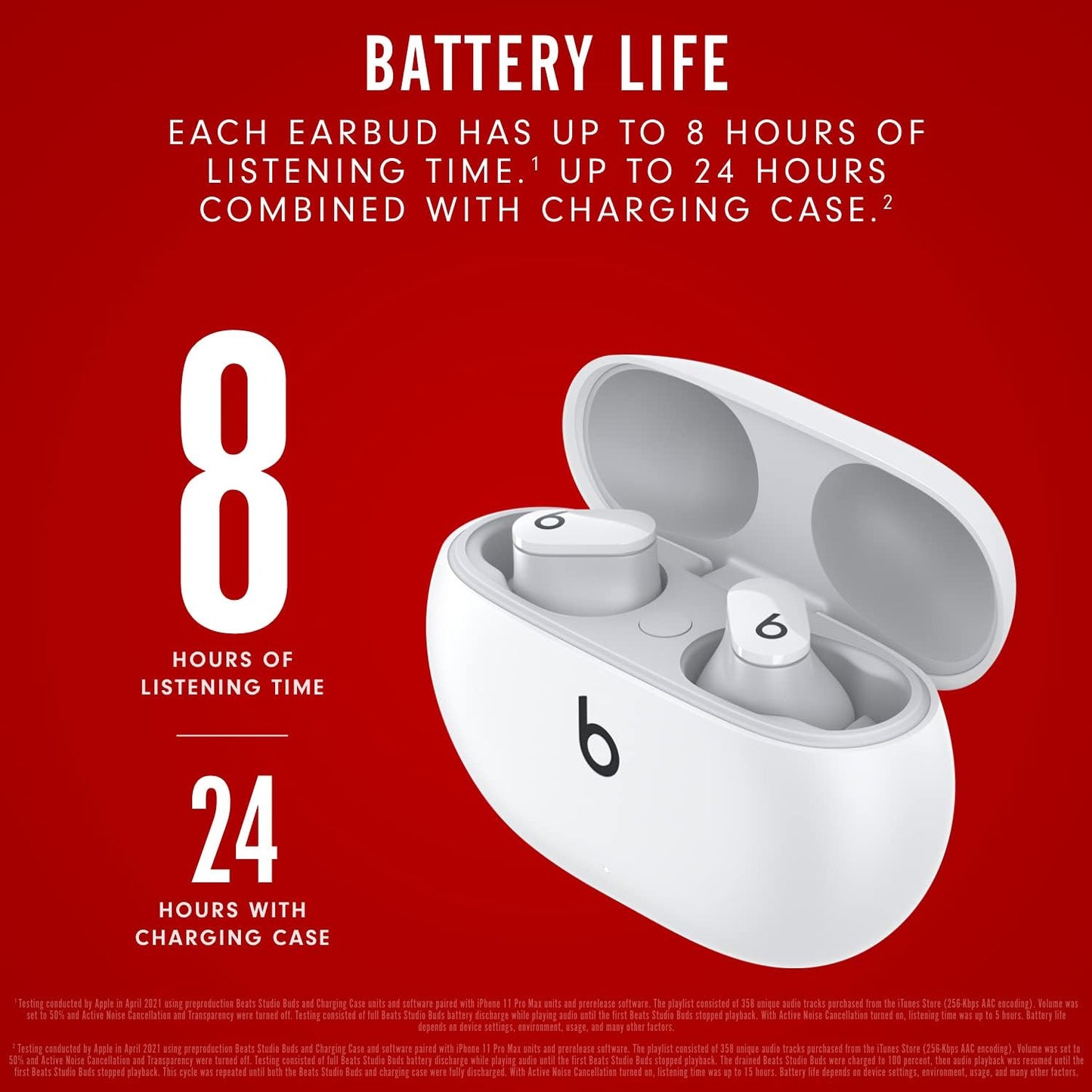 Beats Beats Studio Buds True Wireless Earbuds – Active Noise Cancelling Bluetooth Headphones, Built-In Microphone, IPX4 Sweat Resistant Design, Compatible with Apple & Android, White