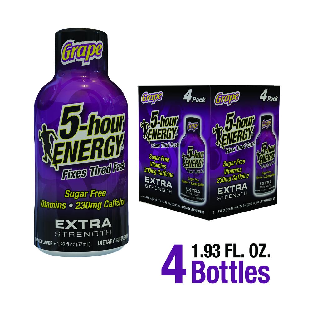 5-hour ENERGY® Advanced Extra Strength Energy Shot — Grape Flavor, 4 Pack, Rapid Energy Support
