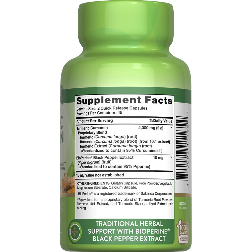Nature’s Truth Turmeric Complex Capsules — 2000 mg, 90 Count, Antioxidant & Joint Support