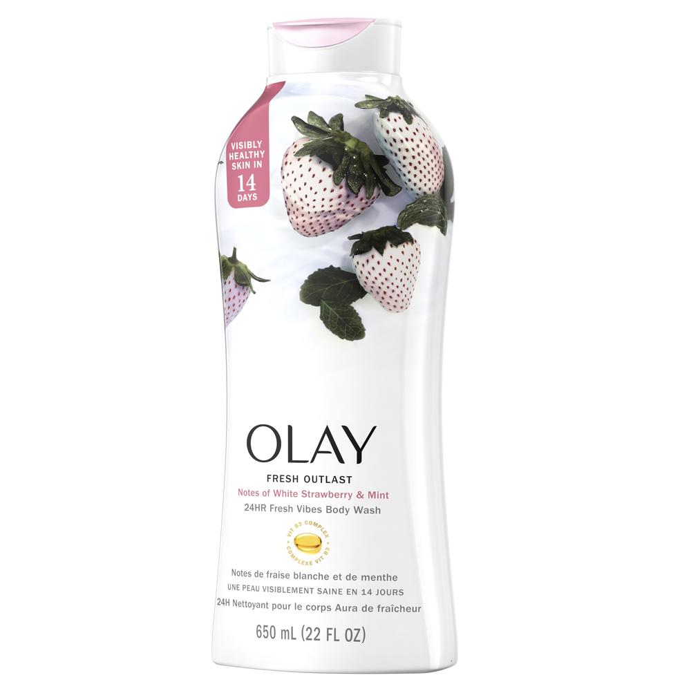 Olay Fresh Outlast White Body Wash 22 oz - Freshness and Mint Fragrance, Hydrating Formula