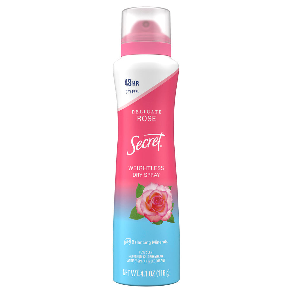 Secret® Wild Rose + Argan Oil Weightless Dry Spray Deodorant — 4.1 oz, Smooth Feel & Long-Lasting Freshness