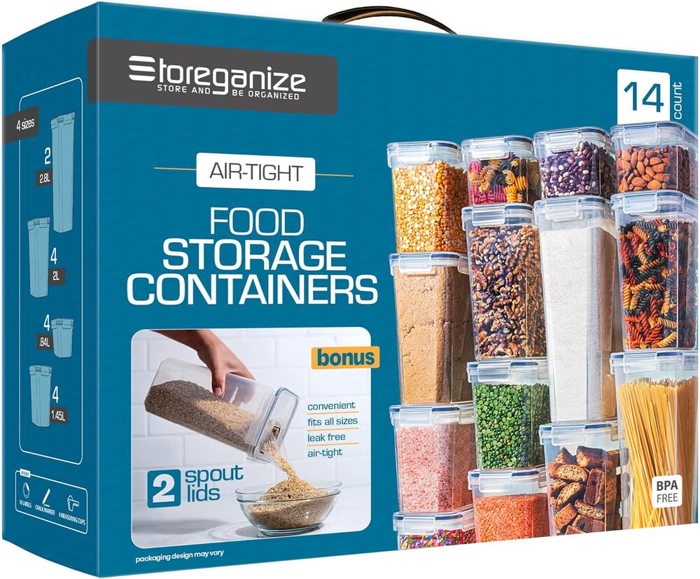 Premium 14-Count Airtight Food Storage Containers — Stackable & Leakproof
