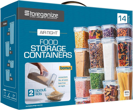 Premium 14-Count Airtight Food Storage Containers — Stackable & Leakproof