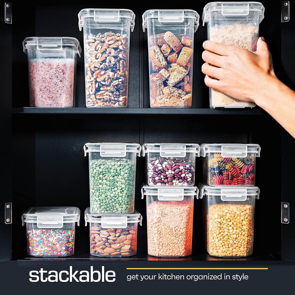Premium 14-Count Airtight Food Storage Containers — Stackable & Leakproof