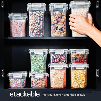 Premium 14-Count Airtight Food Storage Containers — Stackable & Leakproof