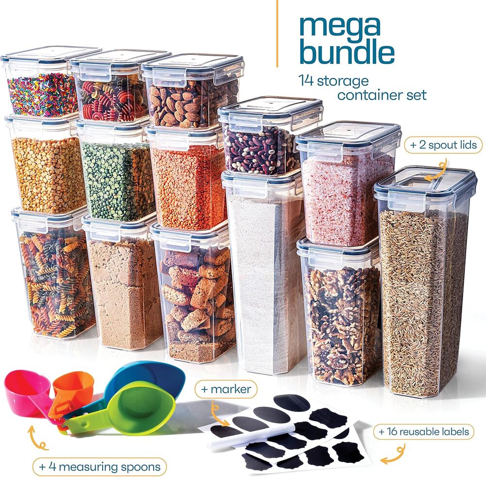 Premium 14-Count Airtight Food Storage Containers — Stackable & Leakproof