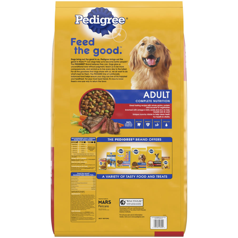 Pedigree® Complete Nutrition Dry Dog Food — Grilled Steak & Vegetable, 44 lb
