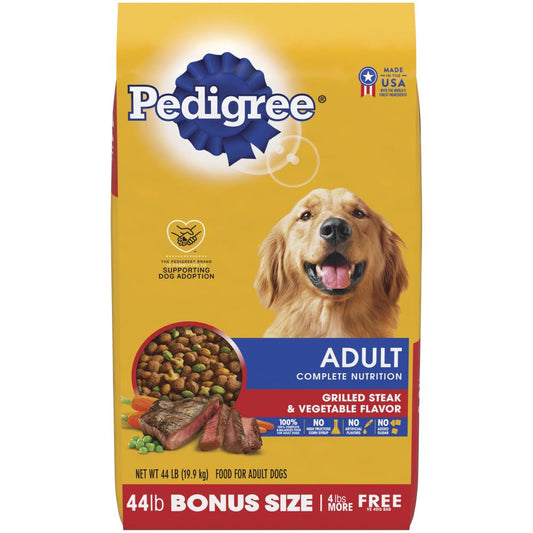 Pedigree® Complete Nutrition Dry Dog Food — Grilled Steak & Vegetable, 44 lb