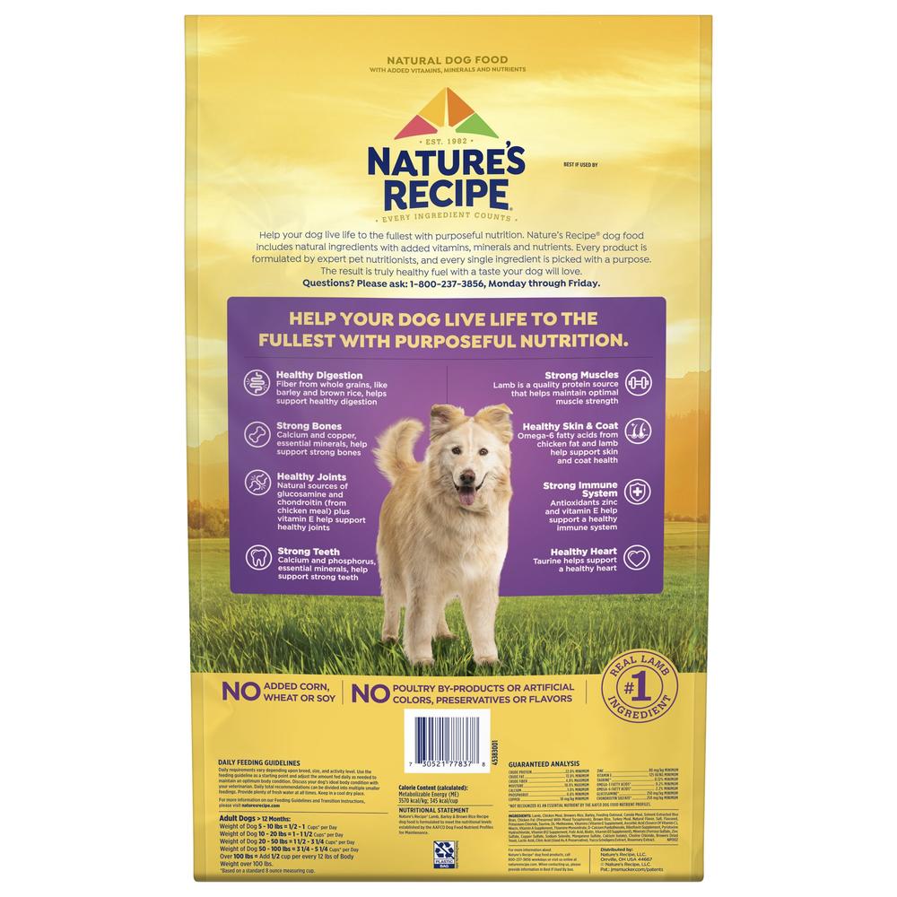 Nature's Recipe® Dry Dog Food — Lamb, Barley & Brown Rice, 24 lb