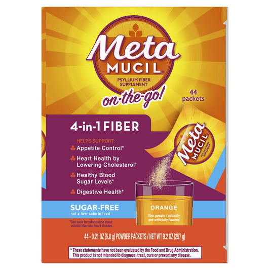 Metamucil® 4-in-1 Sugar-Free Fiber Supplement — 44 Count, Daily Digestive & Gut Health Support