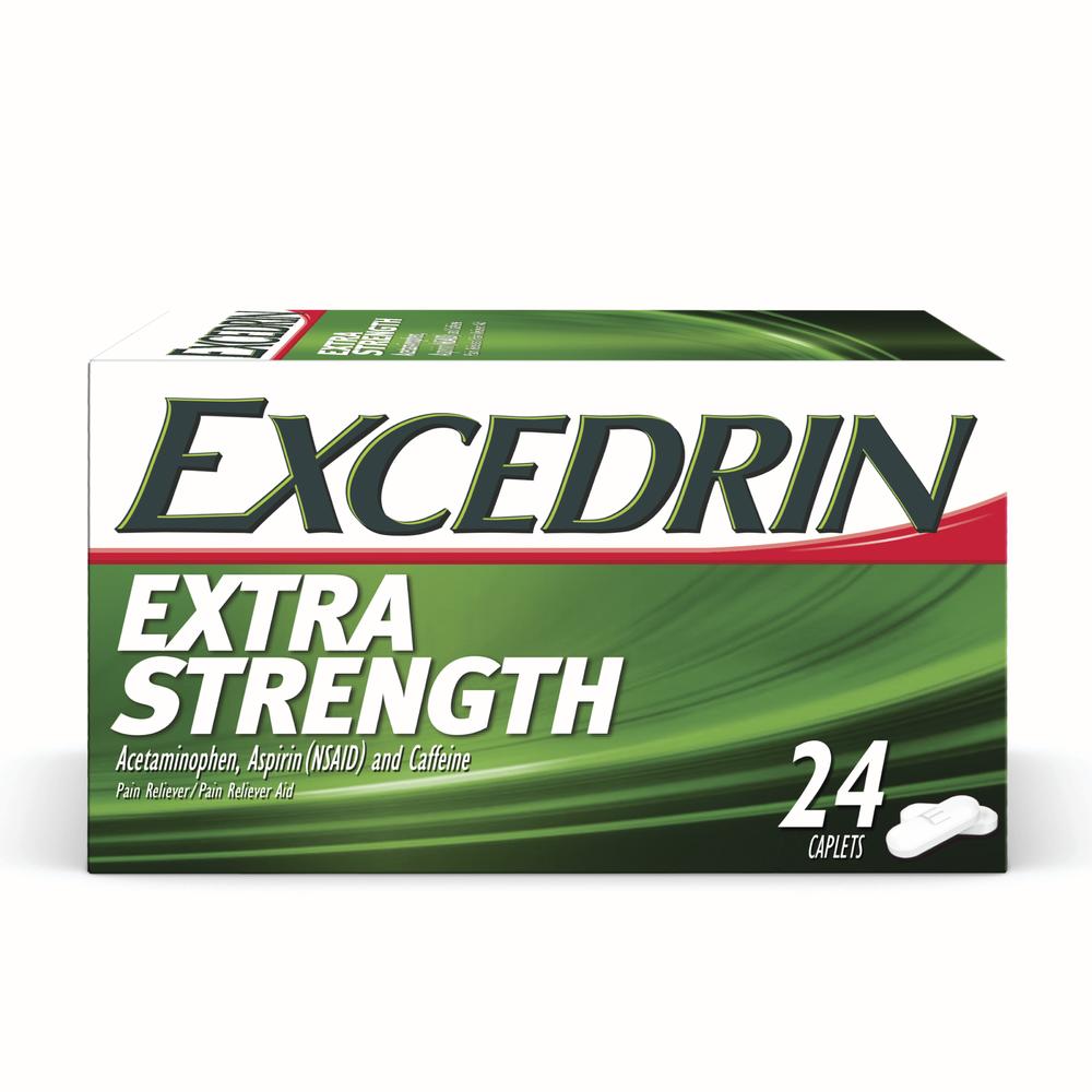 Excedrin Extra Strength Caplets — 24 Count, Pain Reliever for Headaches, Migraines & Body Aches