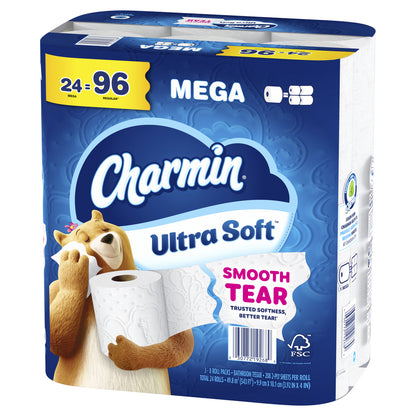 Charmin® Ultra Soft™ Toilet Paper — 24 Mega XL Rolls, Ultimate Softness & Value
