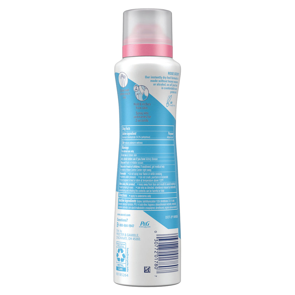 Secret® Wild Rose + Argan Oil Weightless Dry Spray Deodorant — 4.1 oz, Smooth Feel & Long-Lasting Freshness