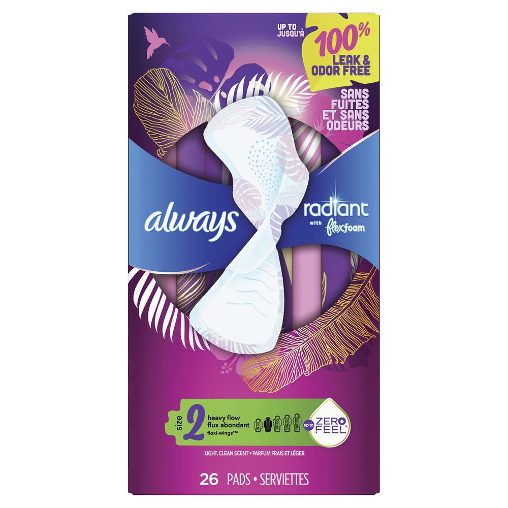 Always Radiant Heavy Flow Pads — Comfort, Freshness & Reliable Protection (26 ct)
