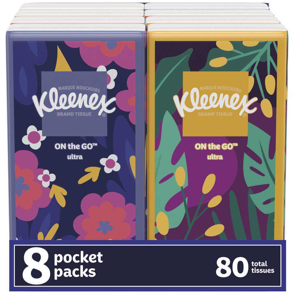 Kleenex Travel Size Facial Tissues — Soft, Portable & Ready Anywhere (8 Pack)