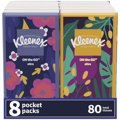 Kleenex Travel Size Facial Tissues — Soft, Portable & Ready Anywhere (8 Pack)