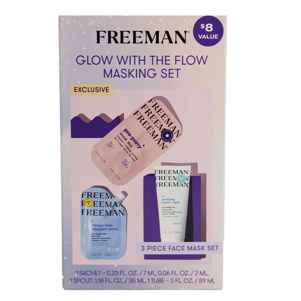 Freeman Glow With The Flow Masking Set — Multi-Mask Skincare Kit for Radiant Skin