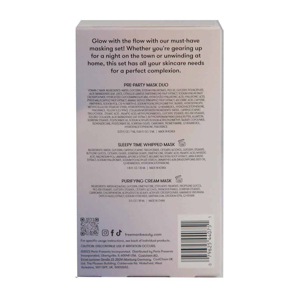 Freeman Glow With The Flow Masking Set — Multi-Mask Skincare Kit for Radiant Skin