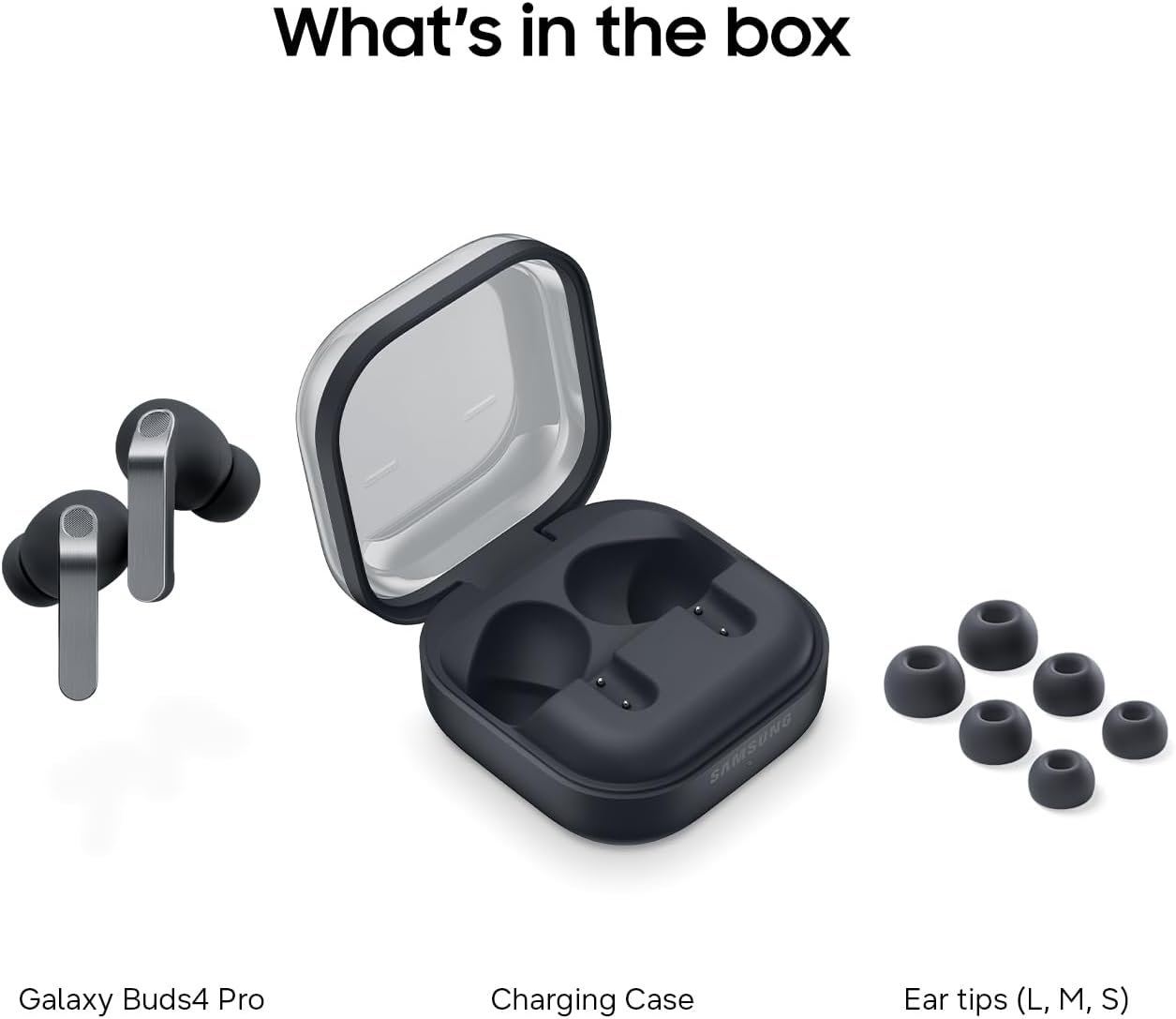 Samsung Samsung Galaxy Buds 4 Pro (2026) AI True Wireless Earbuds – Hi-Res Audio, 2-Way Speakers, ANC 2.0, Live Translation, Optimized Comfort, IP57 Water & Dust Resistance, Bluetooth Earbuds, Black, US Version with 2-Year Warranty