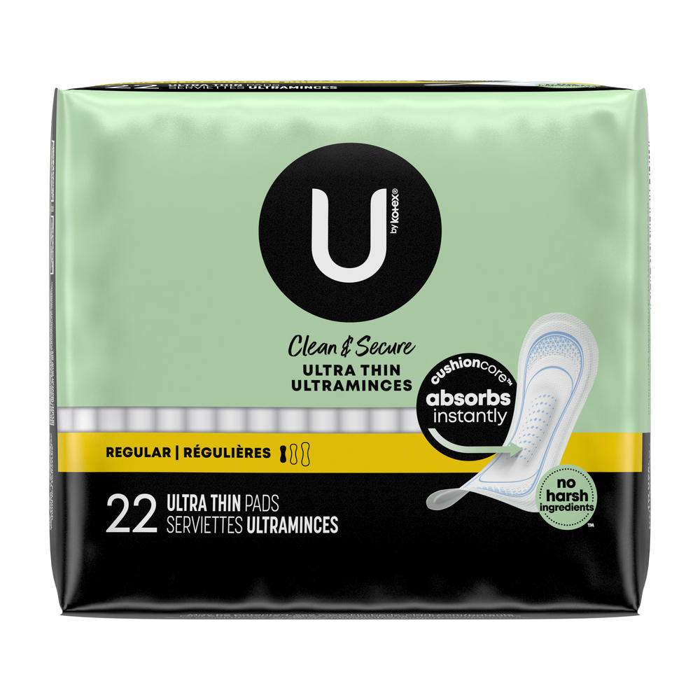 U by Kotex Security Maxi Pads — Regular Absorbency, Unscented (22 ct)