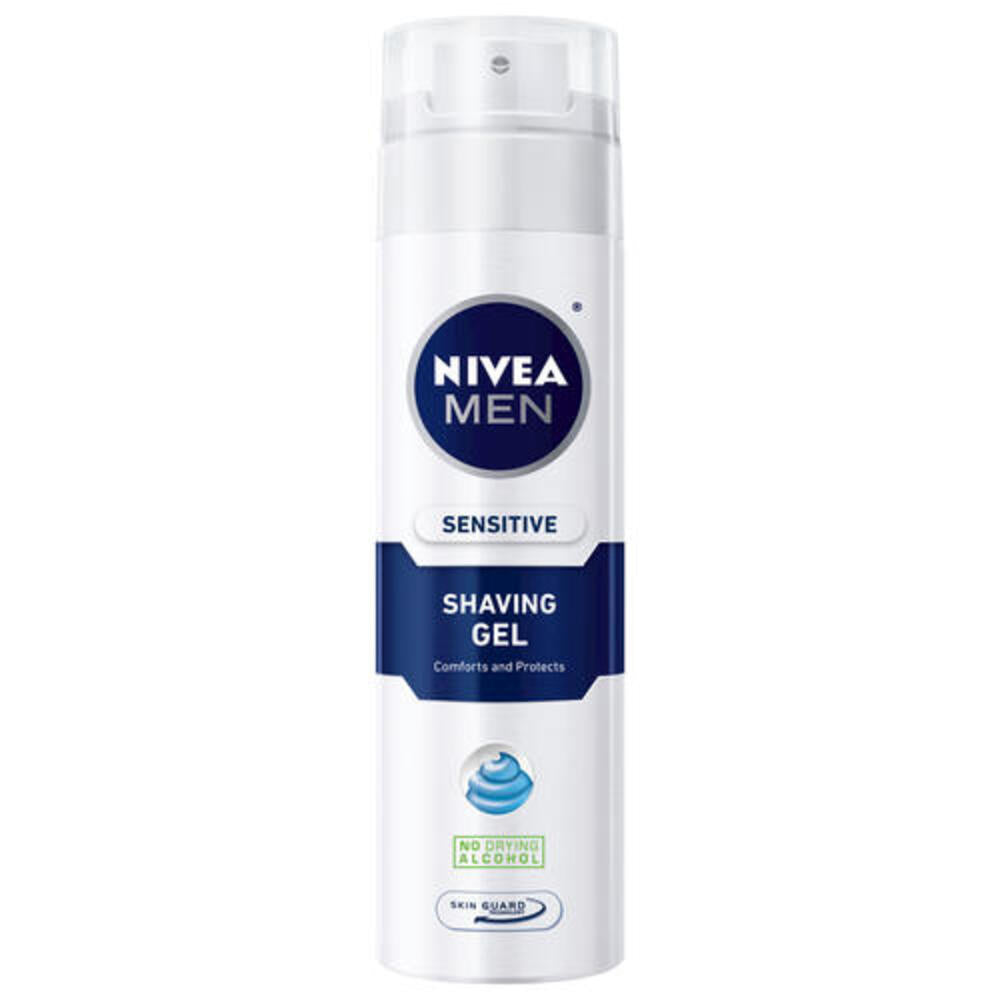NIVEA® Men Sensitive Shaving Gel — 7 oz, Smooth Glide & Skin Protection for Sensitive Skin