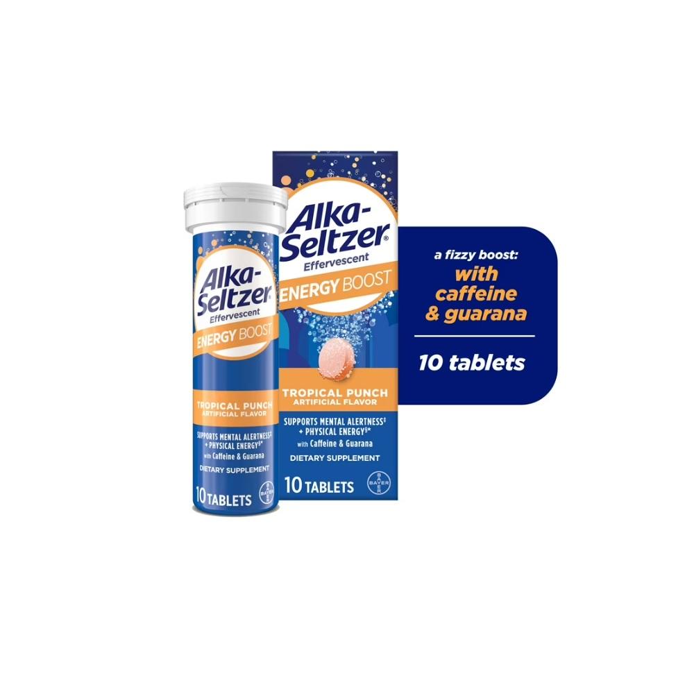 Alka-Seltzer® Tropical Punch Energy Boost Tablets — 10 Count, Fast Energy & Refreshment