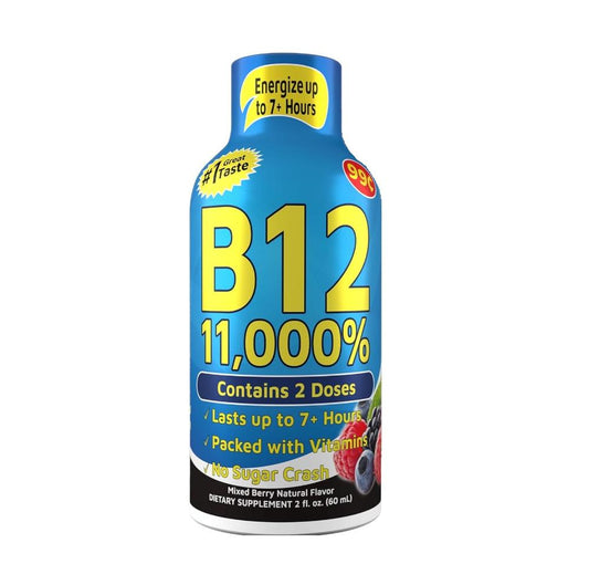 Grade A Quality Advanced B12 Energy Shot — Mixed Berry, 1.93 oz, Energy & Performance Support