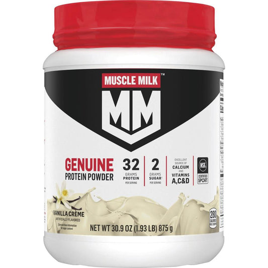 Muscle Milk® Vanilla Crème Protein Powder — 1.93 lb, High Protein for Muscle Recovery & Strength