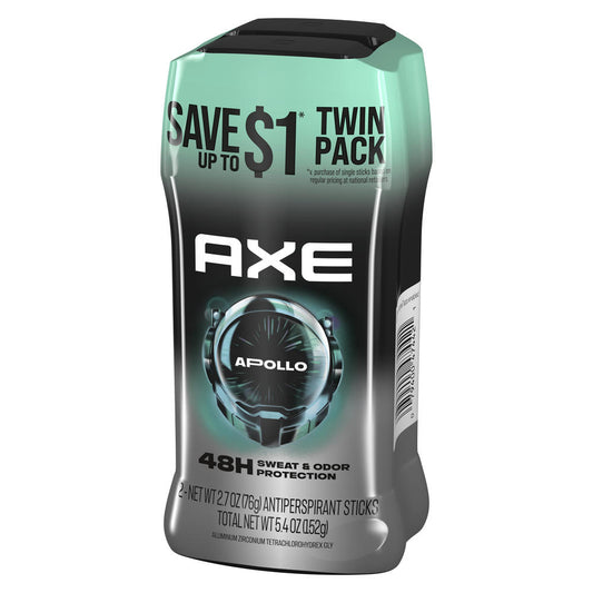 AXE® Apollo Antiperspirant & Deodorant — 2 Pack, Long-Lasting Sweat & Odor Protection