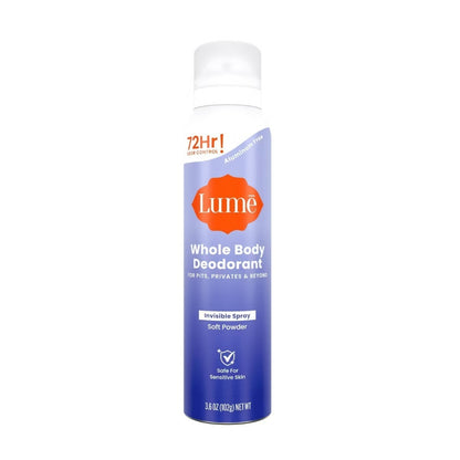 Lume® Soft Powder Invisible Spray Whole Body Deodorant — 3.6 oz, Invisible 72-Hour Odor Protection