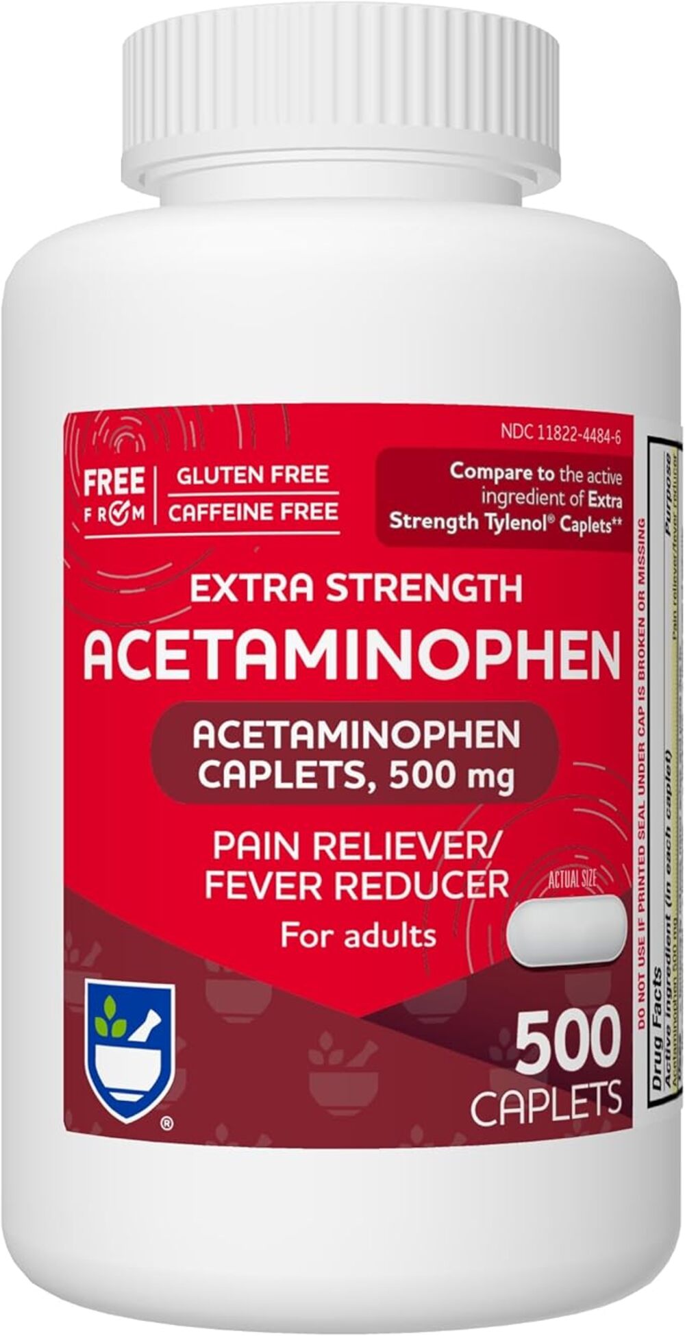 Rite Aid® Extra Strength Acetaminophen 500 mg — 500 Caplets, Fast Pain & Fever Relief  3. More Descriptive: