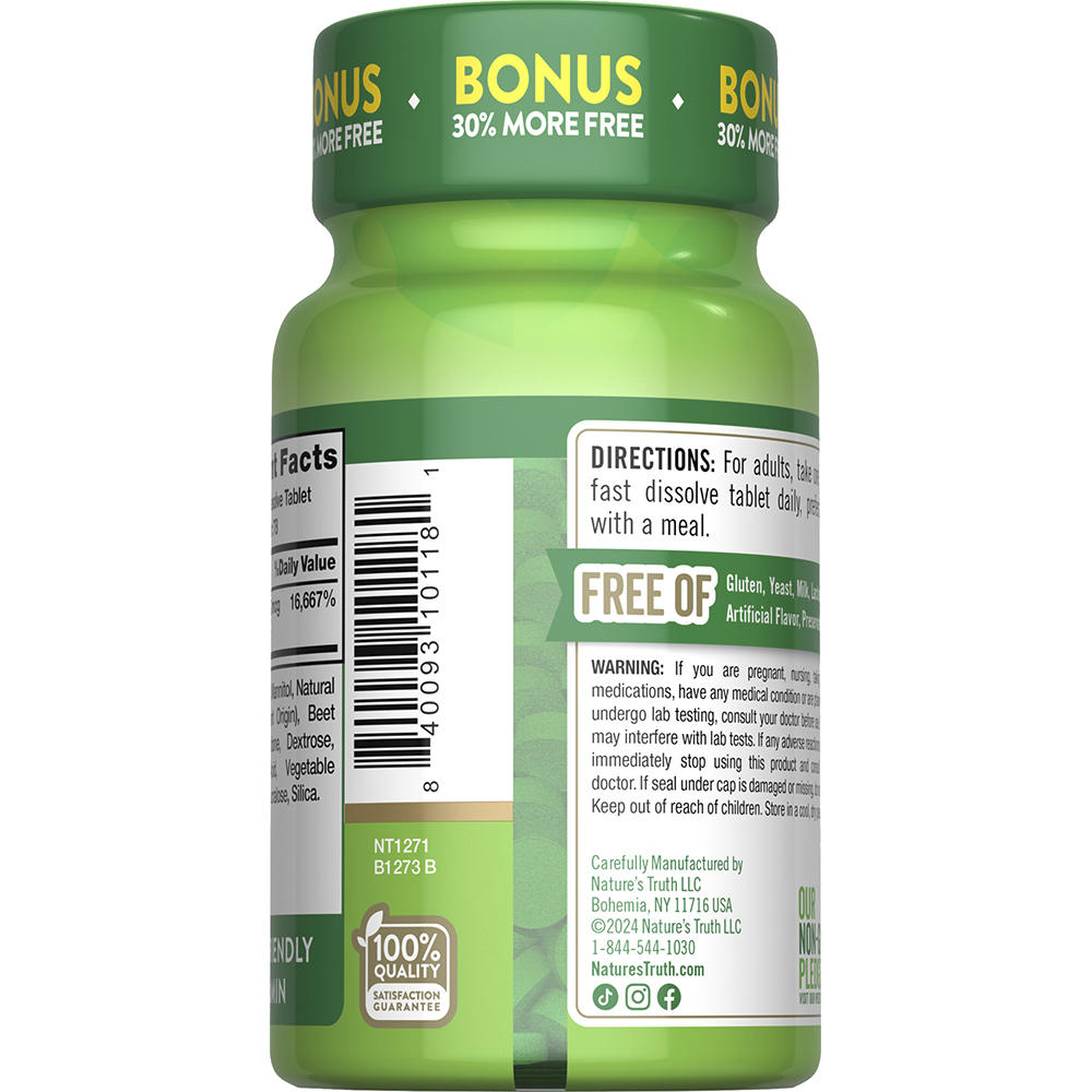 Nature’s Truth® Biotin 5,000 mcg Fast Dissolve Tablets — 78 Count, Daily Hair & Skin Beauty Support