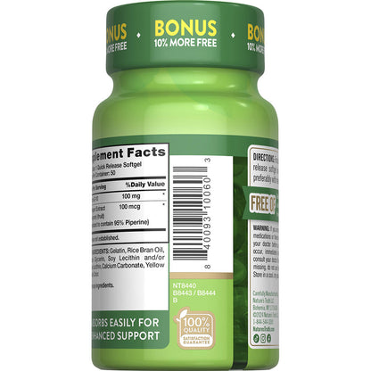 Nature’s Truth® CoQ10 100mg Softgels with Black Pepper — 50 Count, Heart Health Support