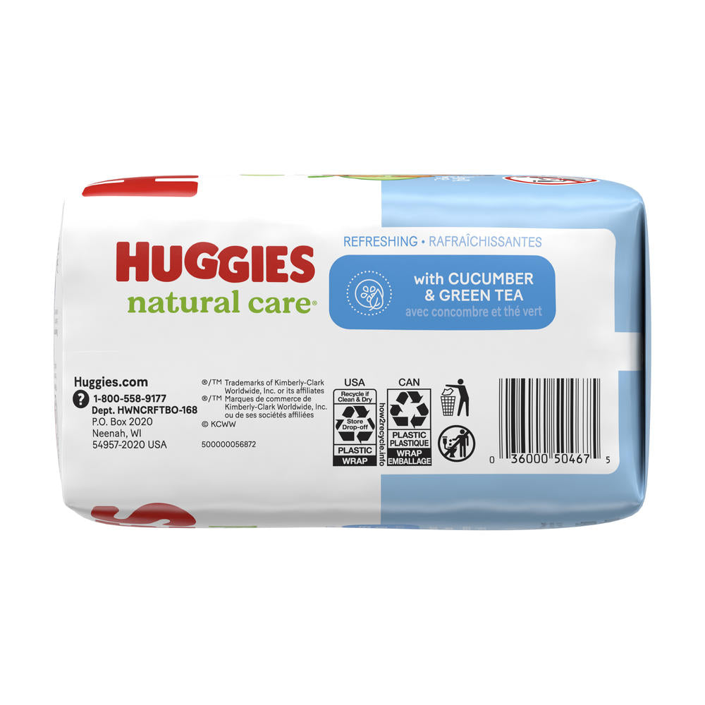 Huggies® Natural Care Baby Wipes — One & Done®, Cucumber & Green Tea, 168 ct, Soft & Skin-Friendly  4. Marketing Style: