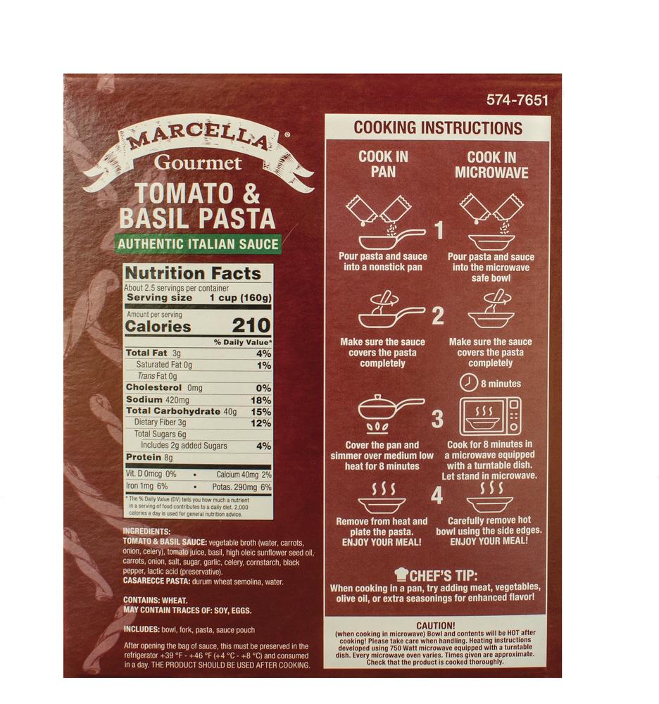 Marcella® Gourmet Tomato & Basil Pasta Bowl - 14.29 oz