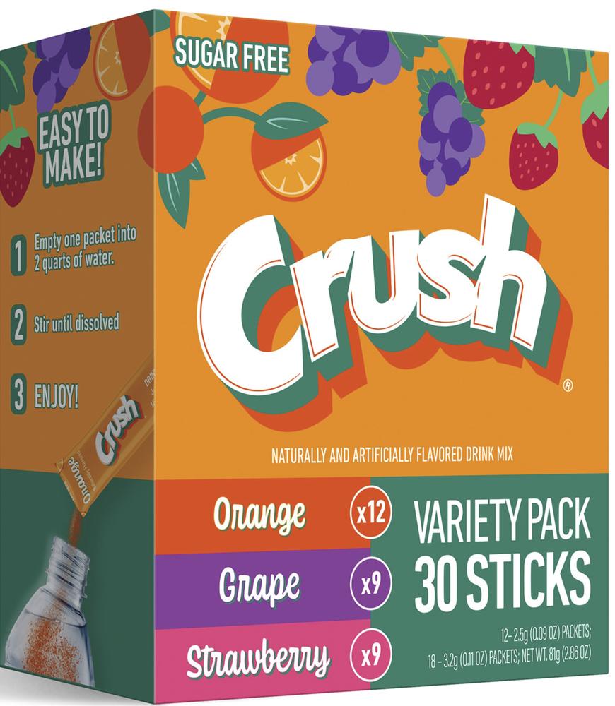 Crush® Variety Pack Drink Mix — 30 Count, Refreshing Assorted Flavors