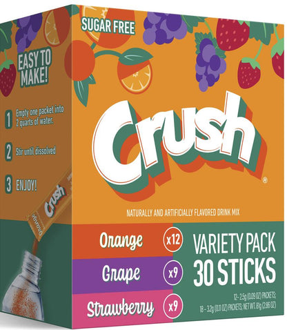 Crush® Variety Pack Drink Mix — 30 Count, Refreshing Assorted Flavors