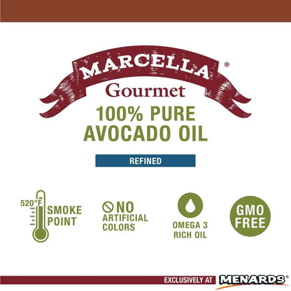Marcella® Gourmet Avocado Oil — 16.9 oz, Smooth & Buttery Flavor for Everyday Cooking  5. Premium Feel: