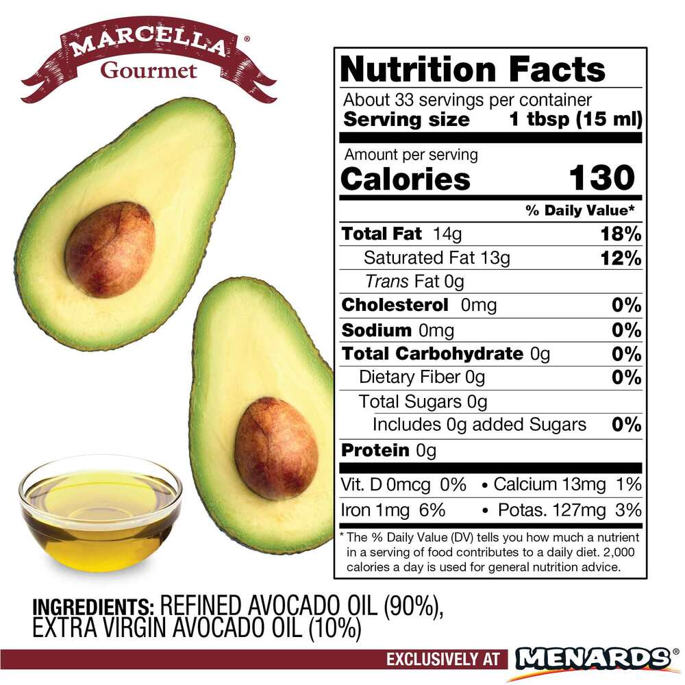 Marcella® Gourmet Avocado Oil — 16.9 oz, Smooth & Buttery Flavor for Everyday Cooking  5. Premium Feel:
