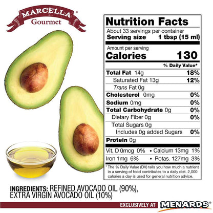 Marcella® Gourmet Avocado Oil — 16.9 oz, Smooth & Buttery Flavor for Everyday Cooking  5. Premium Feel: