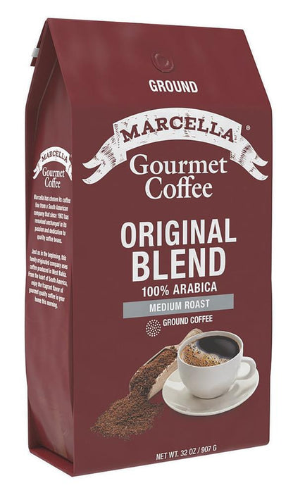 Marcella® Original Blend 100% Arabica Medium Roast Gourmet Ground Coffee – Rich & Smooth, 32 oz