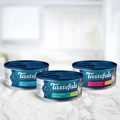 BLUE™ Tastefuls™ Entrees in Gravy Variety Pack Flaked Wet Cat Food - 24 Pack