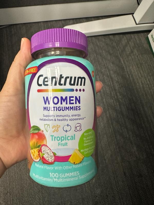 Centrum Women’s Multivitamin Gummies — Tropical Fruit, 100 Count | Energy, Immunity & Beauty Support