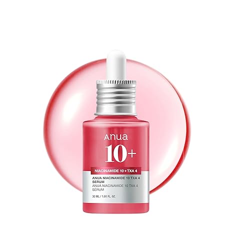 Anua Anua Niacinamide 10% + TXA 4% Serum – Korean Skincare Dark Spot Treatment with Hyaluronic Acid & Tranexamic Acid, Lightweight Hydrating Facial Serum for Bright, Even-Toned Glass Skin, 1.01 fl oz (30 mL)