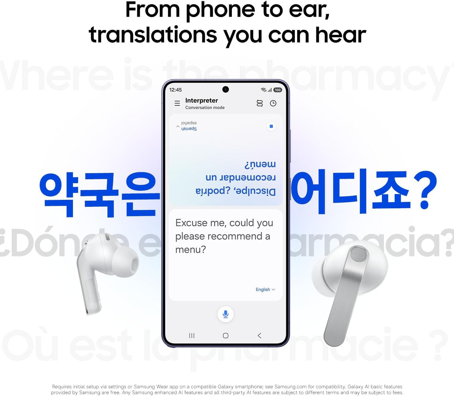 Samsung Samsung Galaxy Buds 4 Pro (2026) AI True Wireless Earbuds – Hi-Res Audio, 2-Way Speakers, ANC 2.0, Live Translation, Optimized Comfort, IP57 Water & Dust Resistance, Bluetooth Earbuds, Black, US Version with 2-Year Warranty