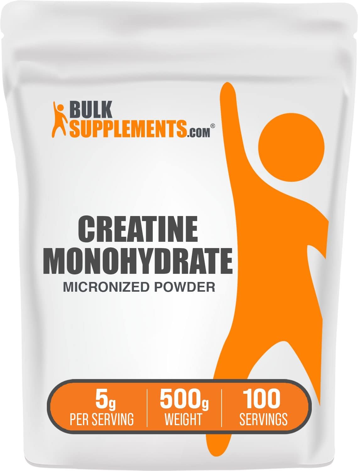 BulkSupplements.com BulkSupplements.com Creatine Monohydrate Powder – Micronized Unflavored Creatine, Pure & Gluten-Free, 5g per Serving for Strength, Performance & Recovery, 500g (1.1 lbs) Pack of 1