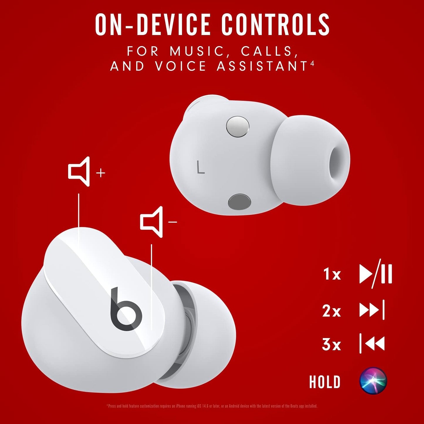 Beats Beats Studio Buds True Wireless Earbuds – Active Noise Cancelling Bluetooth Headphones, Built-In Microphone, IPX4 Sweat Resistant Design, Compatible with Apple & Android, White