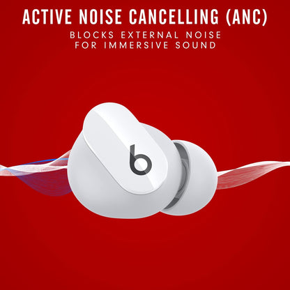Beats Beats Studio Buds True Wireless Earbuds – Active Noise Cancelling Bluetooth Headphones, Built-In Microphone, IPX4 Sweat Resistant Design, Compatible with Apple & Android, White