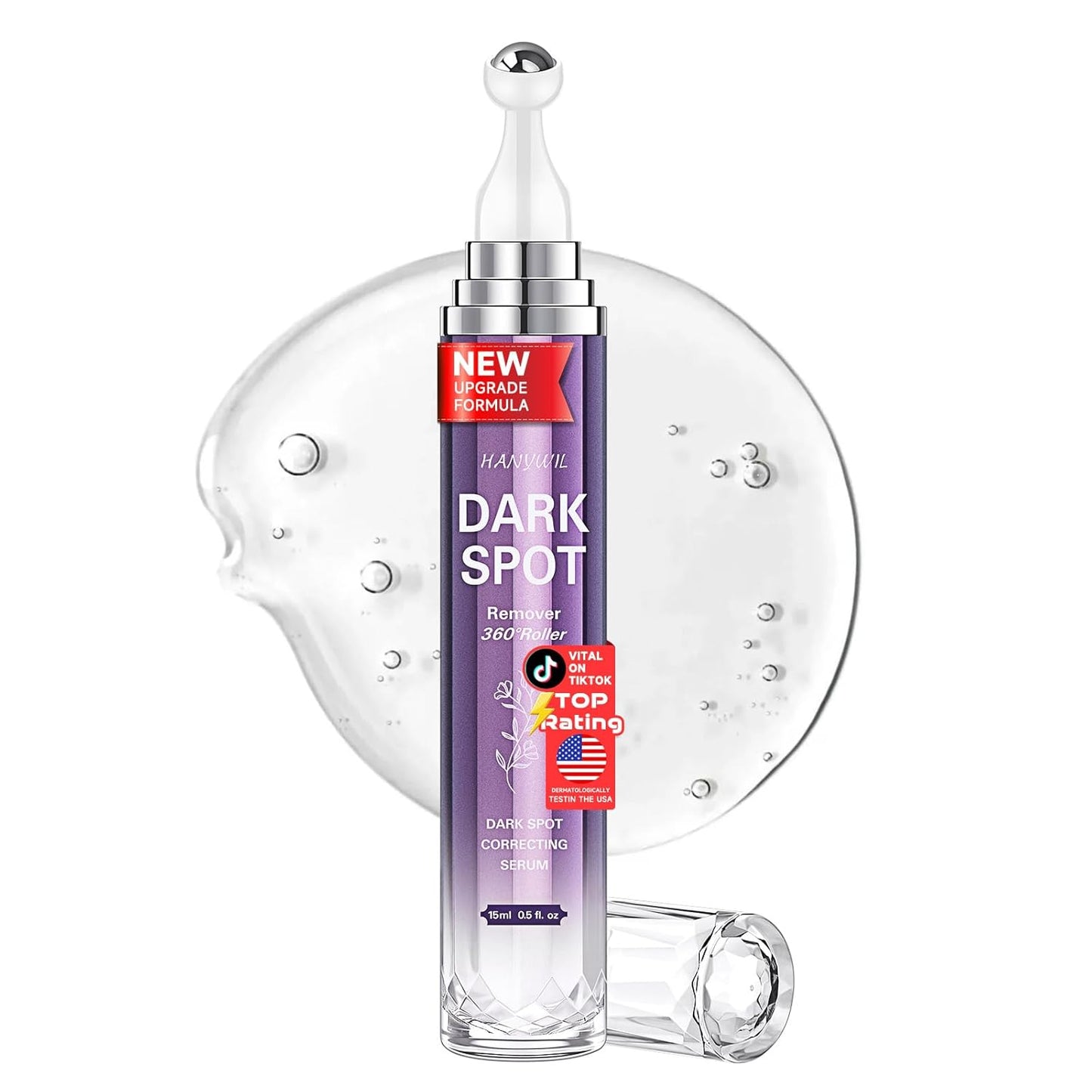 HANYWIL HANYWIL Dark Spot Remover for Face & Body – Brightening Serum with Roller Applicator for Age Spots, Sun Spots, Freckles & Uneven Skin Tone, Skincare Treatment Formula